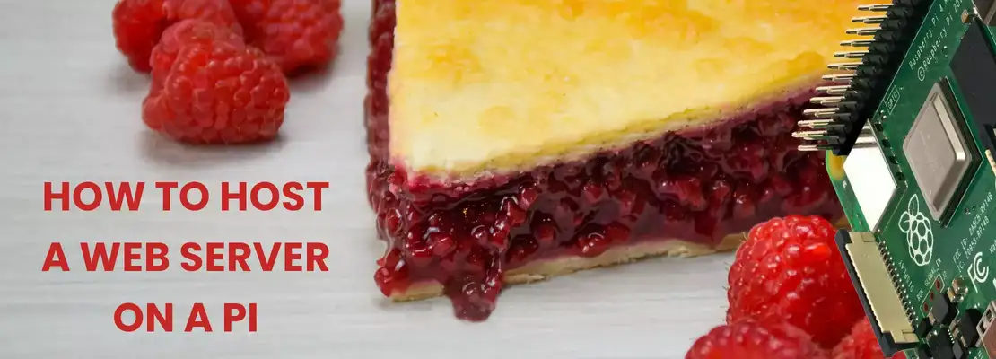 A picture of a real raspberry pie with the title